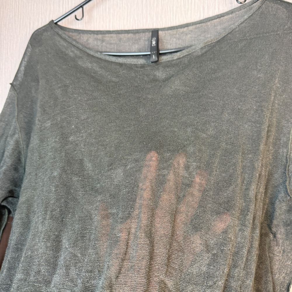 Porto Women's Linen blend Top blouse black size 1 (Small ) - Picture 2 of 8